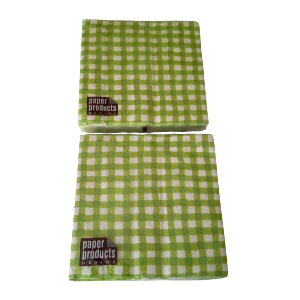 Paper Products Design Two Pack Simply Amanda Triple-Ply Napkins Checkered Design